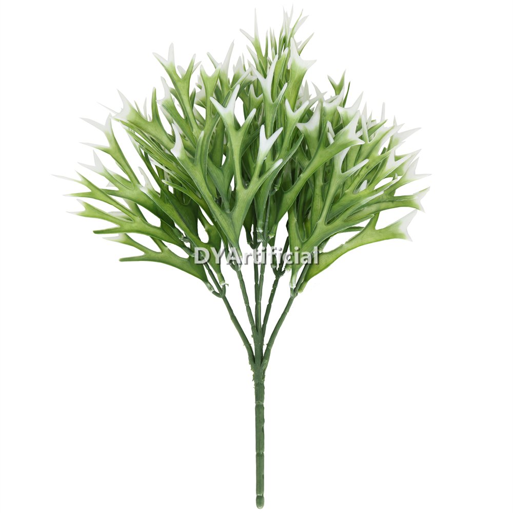 34CM Artificial Deer Horn Leaf White Green