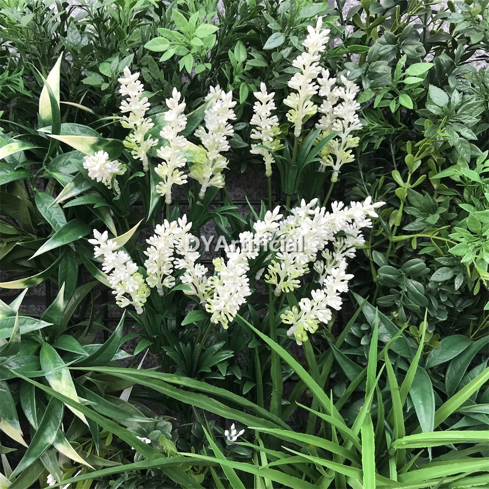 Luxury Lavender White Artificial Plants Wall Panel UV IFR