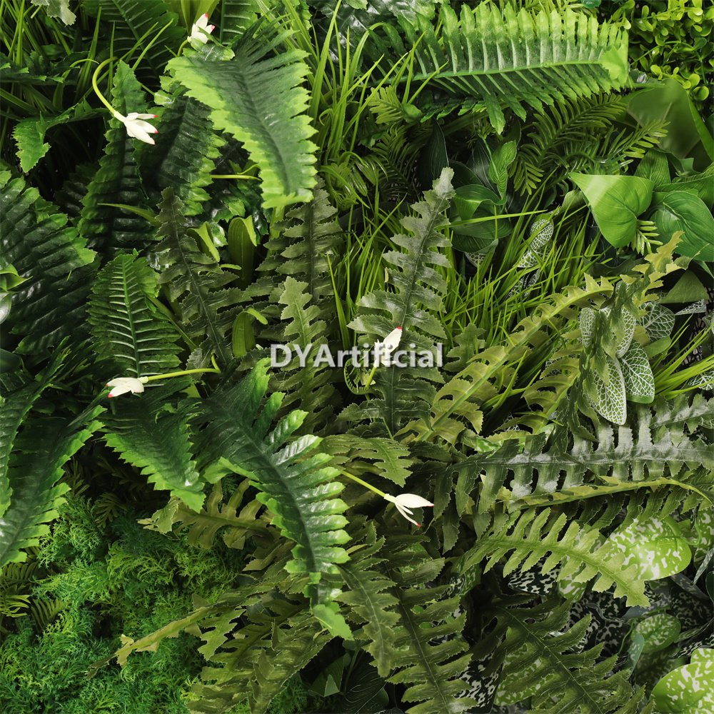 Fern and Greenery Metal Backing Artificial Plants Wall Panel Indoor