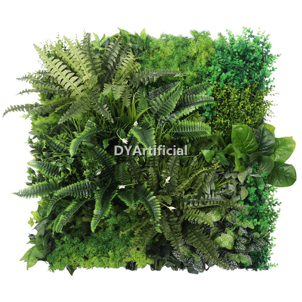 Fern and Greenery Metal Backing Artificial Plants Wall Panel Indoor