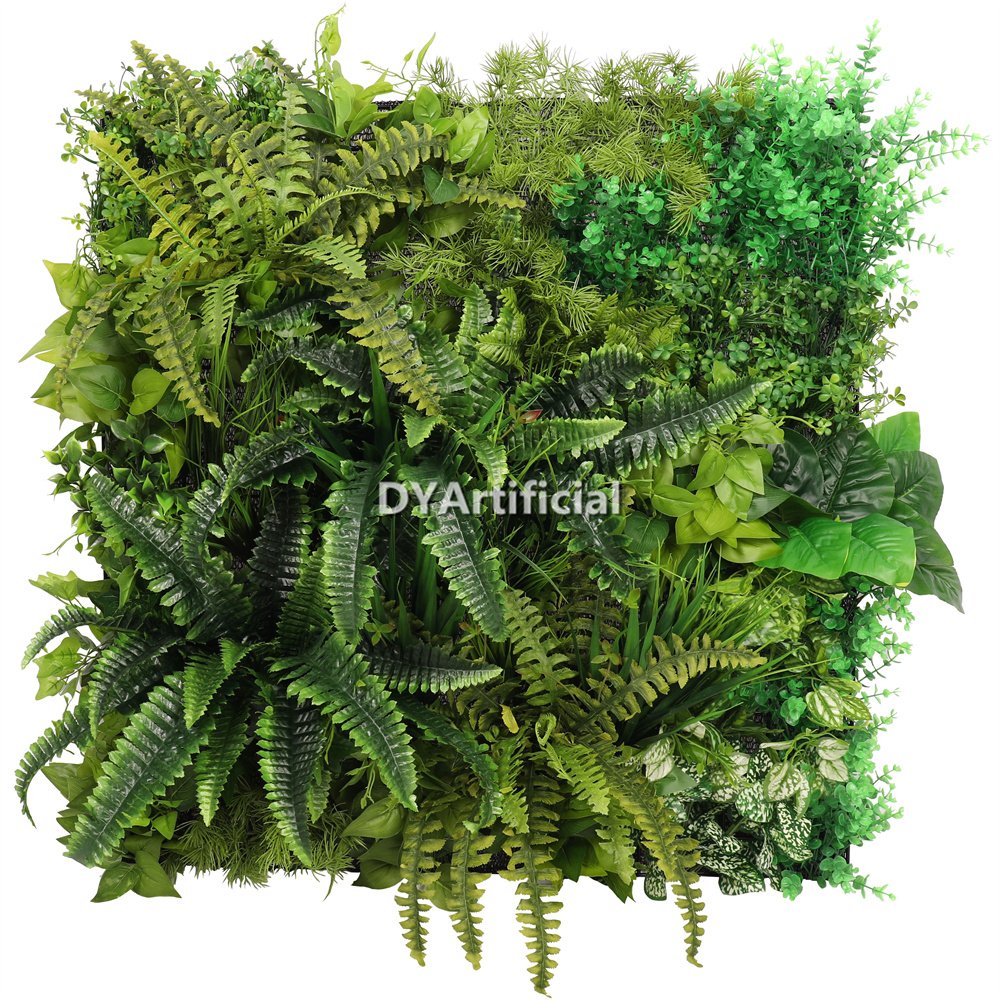Fern and Greenery Metal Backing Artificial Plants Wall Panel Indoor