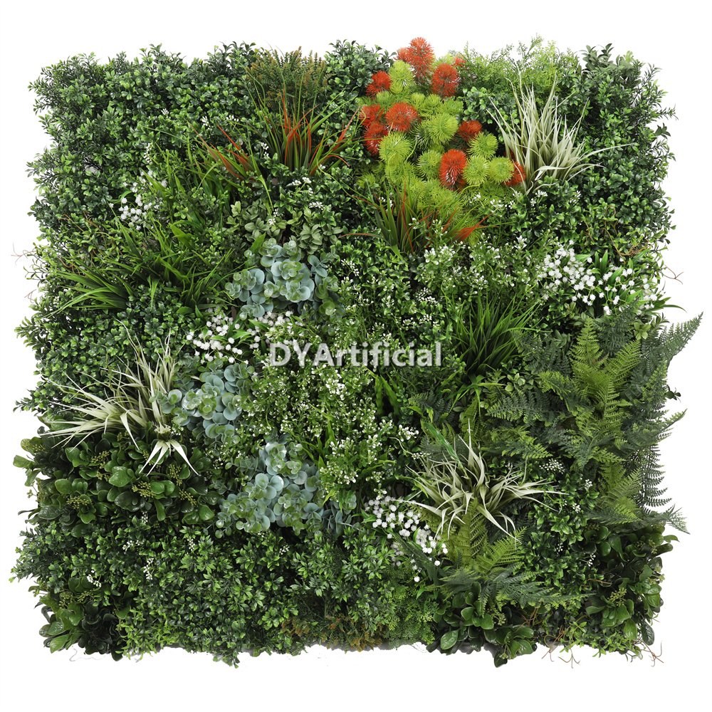 GREEN FINDER Metal Mesh Artificial Plants Wall Panel UV FR